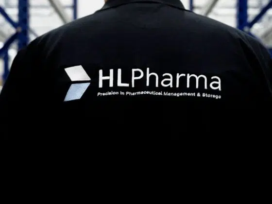 Back of T Shirt with HL Pharma logo